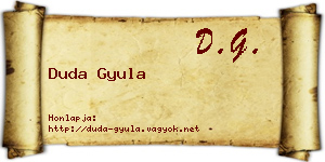 Duda Gyula névjegykártya