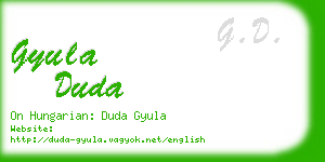 gyula duda business card